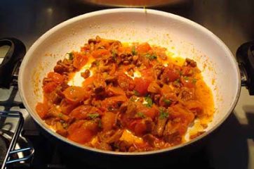 pasta con finferli e pomodorini 3