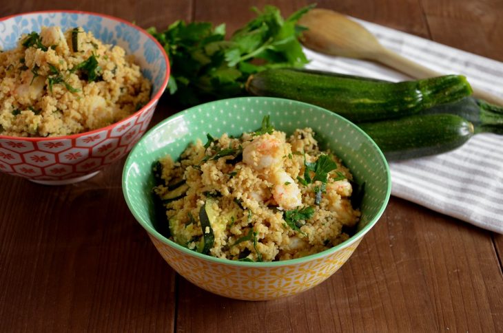 Cous cous gamberi e zucchine