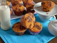 Muffin con cioccolato al latte