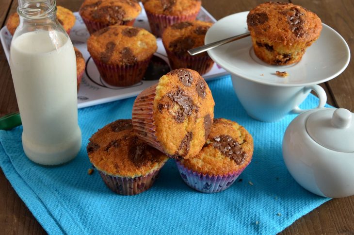 Muffin con cioccolato al latte