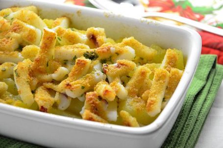 Calamari e patate al forno