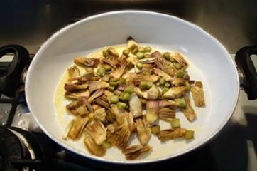 Pasta con carciofi e bottarga 5