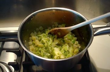 Risotto con verza e patate 6