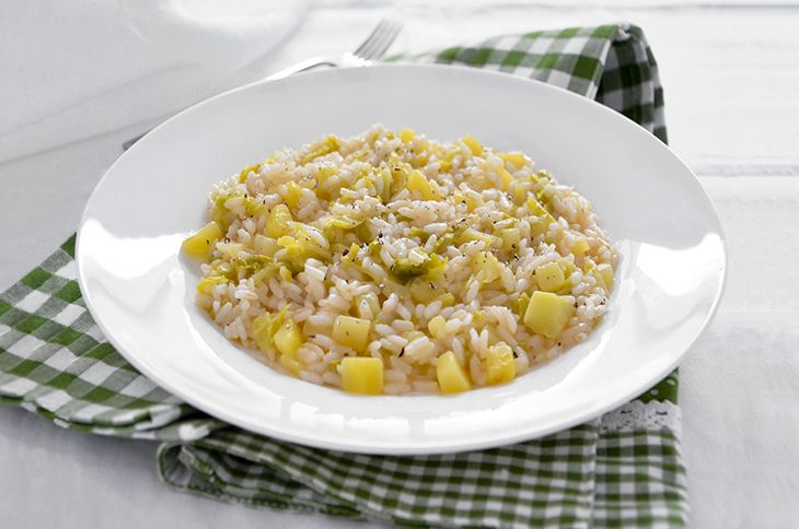 Risotto con verza e patate