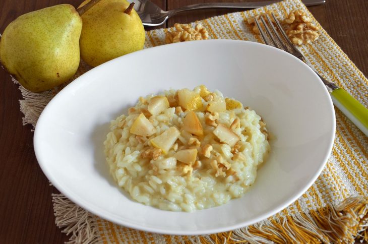 Risotto gorgonzola pere e noci