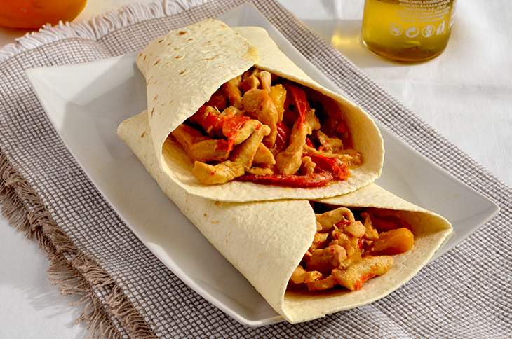 Fajita di pollo e peperoni semplice