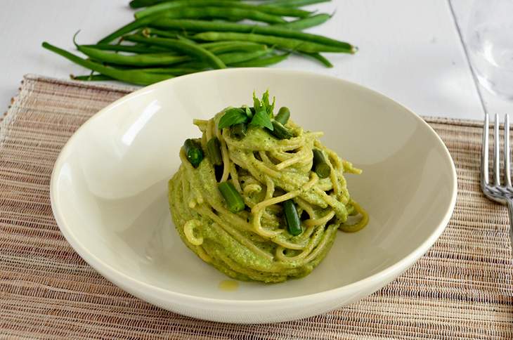 Pasta con pesto di fagiolini