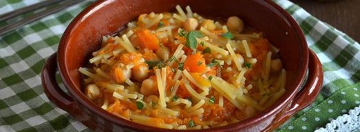 Pasta con zucca e ceci