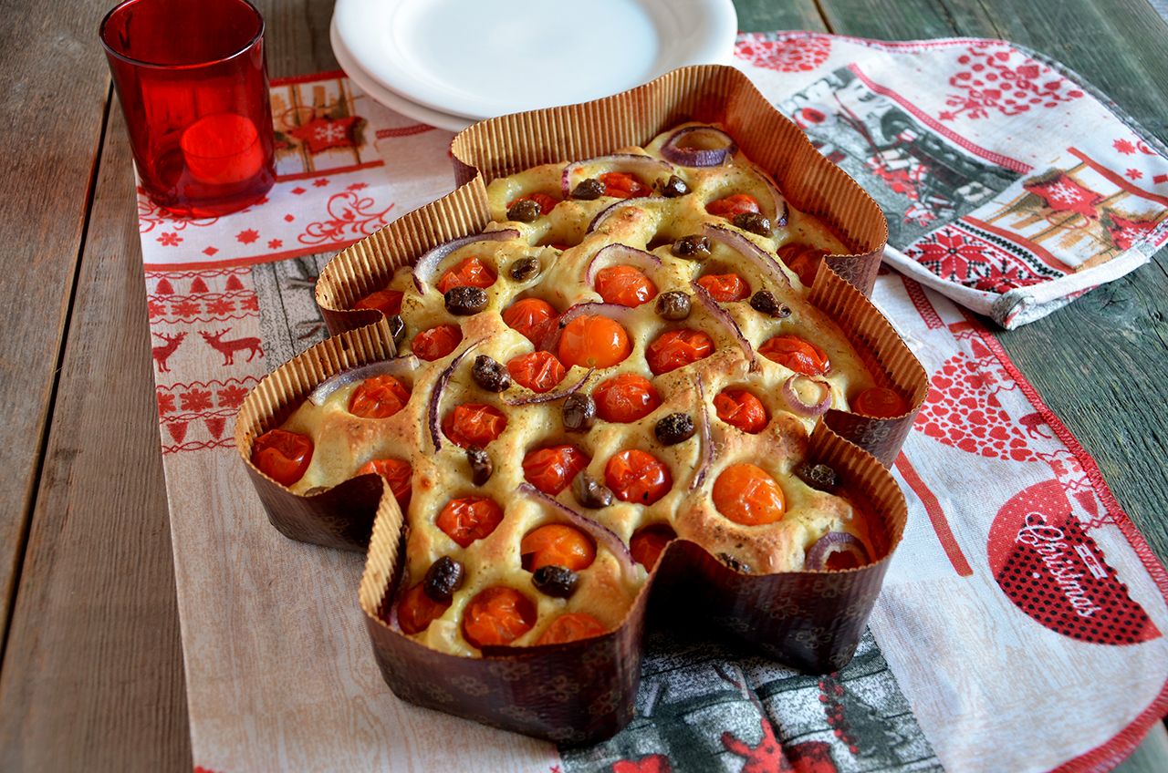 Focaccia albero di Natale